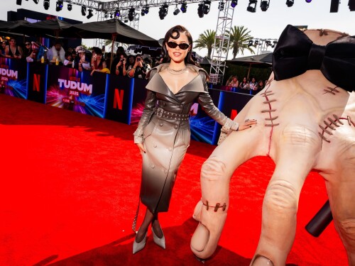 INGLEWOOD, CALIFORNIA - MAY 31: Jenna Ortega attends NETFLIX TUDUM 2025: THE LIVE EVENT at The Kia Forum on May 31, 2025 in Inglewood, California. (Photo by Roger Kisby/Getty Images for Netflix)