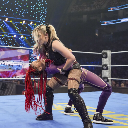 PITTSBURGH, PENNSYLVANIA - JULY 4: <<enter caption here>> during SmackDown at PPG PAINTS Arena on July 4, 2025 in Pittsburgh, Pennsylvania. (Photo by <<Photographer>>/WWE)