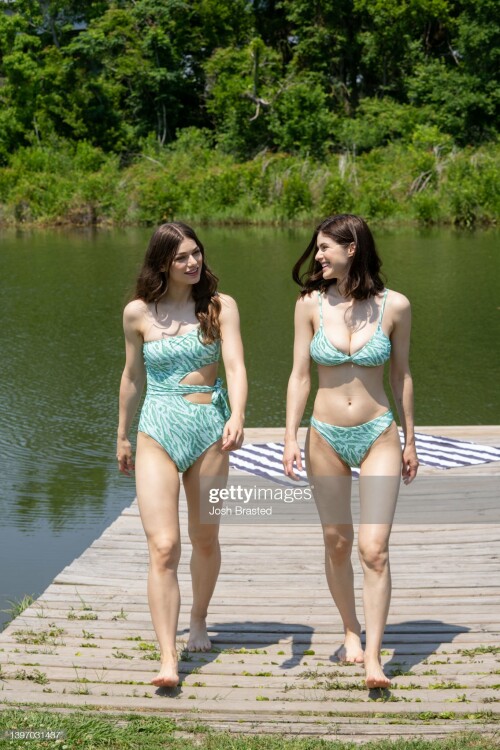 NEW ORLEANS, LOUISIANA - MAY 12: Alexandra Daddario Matches with Her Sister Catharine in Aerie Swimwear on May 12, 2022 in New Orleans, Louisiana. (Photo by Josh Brasted/Getty Images for Aerie)