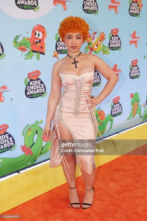 Ice Spice at the Nickelodeon 2025 Kids' Choice Awards held at Barker Hangar on June 21, 2025 in Santa Monica, California. (Photo by Christopher Polk/Billboard via Getty Images)