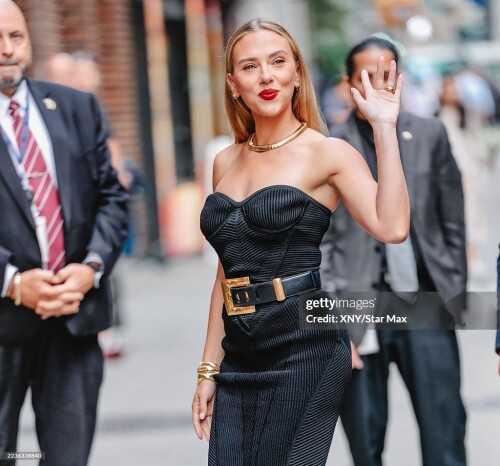 NEW YORK, NY - SEPTEMBER 22: Scarlett Johansson is seen on September 22, 2025 in New York City.  (Photo by XNY/Star Max/GC Images)