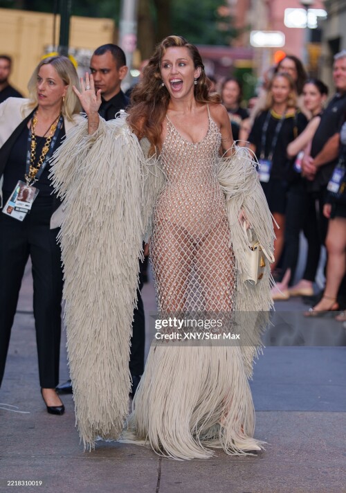 NEW YORK, NY - JUNE 6: Miley Cyrus is seen on June 06, 2025 in New York City.  (Photo by XNY/Star Max/GC Images)
