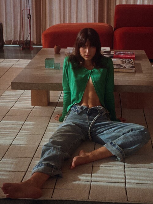 asymmetric button cardigan bright green for women one half173e19423ab0e0147b