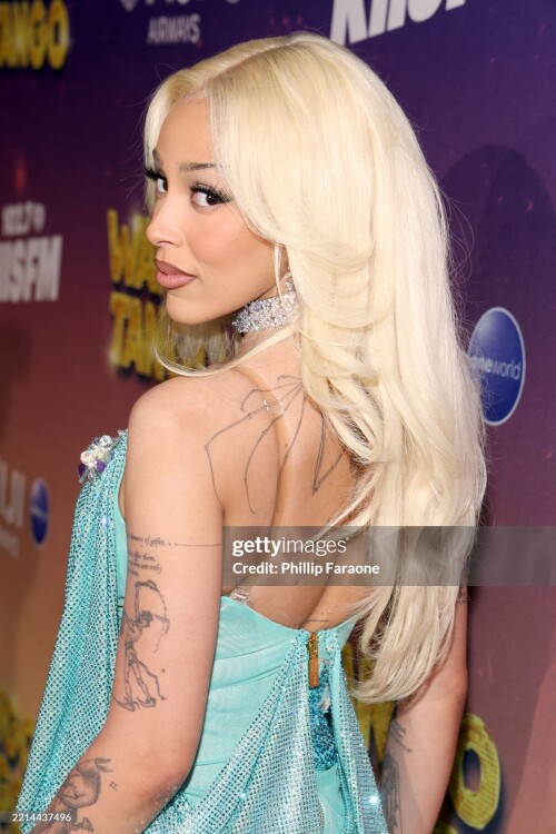 HUNTINGTON BEACH, CALIFORNIA - MAY 10: (FOR EDITORIAL USE ONLY) Doja Cat attends iHeartRadio's 102.7 KIIS FM Wango Tango in Huntington Beach, California on May 10, 2025.  (Photo by Phillip Faraone/Getty Images for iHeartRadio)