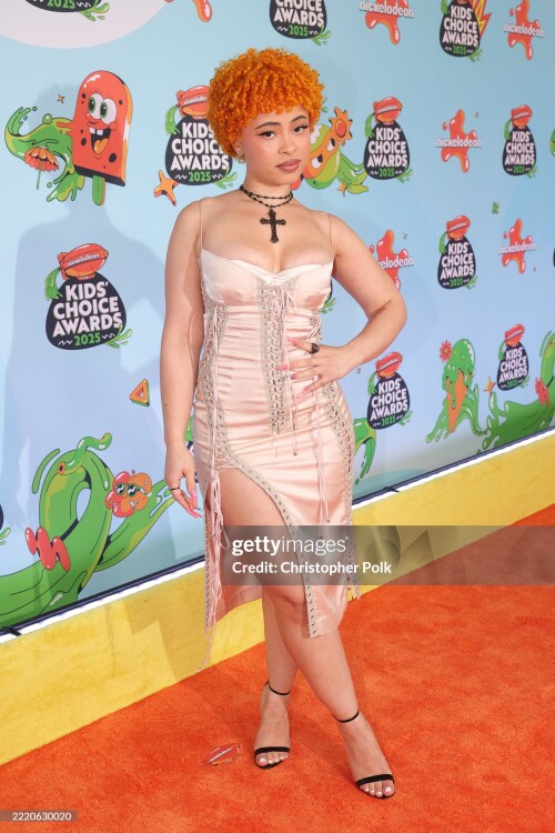 Ice Spice at the Nickelodeon 2025 Kids' Choice Awards held at Barker Hangar on June 21, 2025 in Santa Monica, California. (Photo by Christopher Polk/Billboard via Getty Images)