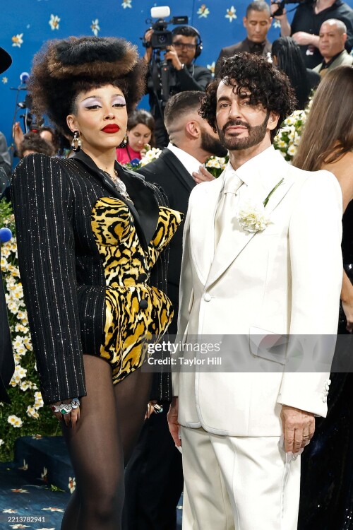 NEW YORK, NEW YORK - MAY 05: Doja Cat and Marc Jacobs attend "Superfine: Tailoring Black Style", the 2025 Costume Institute Benefit, at Metropolitan Museum of Art on May 05, 2025 in New York City. (Photo by Taylor Hill/Getty Images)