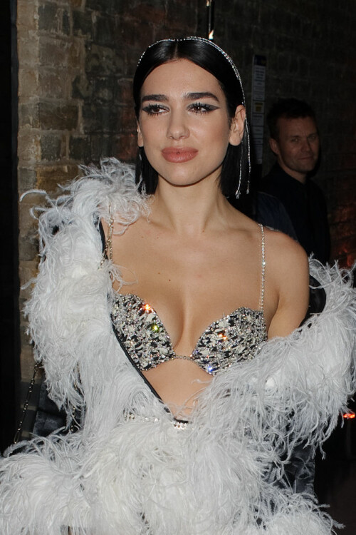 LONDON, ENGLAND - FEBRUARY 20: Dua Lipa seen attending the  BRITS 2019 Warner Brothers After Party at the Chiltern Firehouse on February 20, 2019 in London, England. (Photo by GOR/GC Images)