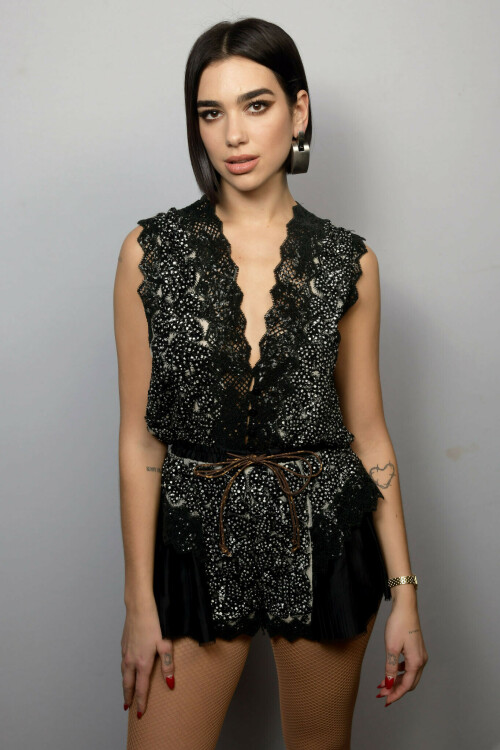 LONDON, ENGLAND - DECEMBER 20:  Dua Lipa poses backstage at Ellie Goulding's Streets of London Charity Gig at The SSE Arena, Wembley on December 20, 2018 in London, England. (Photo by Dave J Hogan/Dave J Hogan/Getty Images)