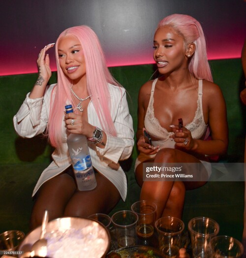 ATLANTA, GEORGIA - OCTOBER 27: Latto and Chxrry attend Pink Panther Party: Mariah The Scientist's 28th Birthday on October 27, 2025 in Atlanta, Georgia. (Photo by Prince Williams/WireImage)