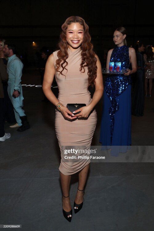 WEST HOLLYWOOD, CALIFORNIA - APRIL 08: Storm Reid attends FIJI Water at The Fashion Trust U.S. Awards 2025 on April 08, 2025 in West Hollywood, California. (Photo by Phillip Faraone/Getty Images for FIJI Water)