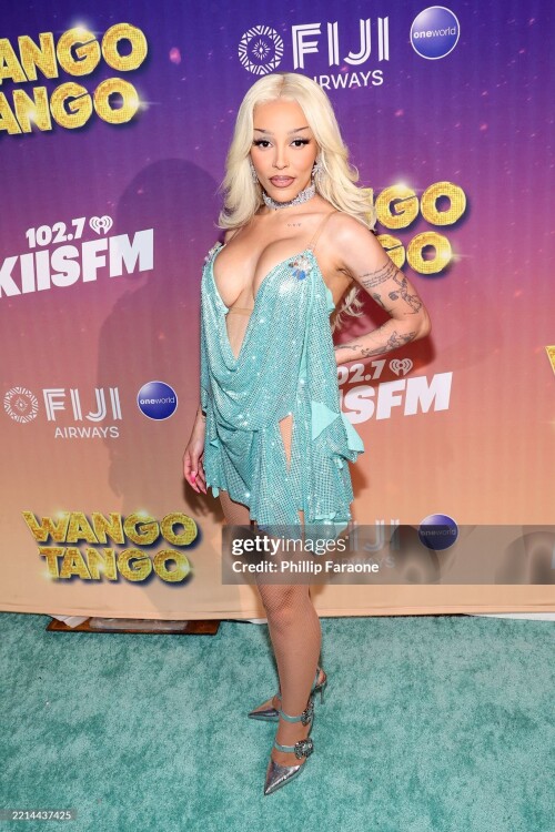 HUNTINGTON BEACH, CALIFORNIA - MAY 10: (FOR EDITORIAL USE ONLY) Doja Cat attends iHeartRadio's 102.7 KIIS FM Wango Tango in Huntington Beach, California on May 10, 2025.  (Photo by Phillip Faraone/Getty Images for iHeartRadio)