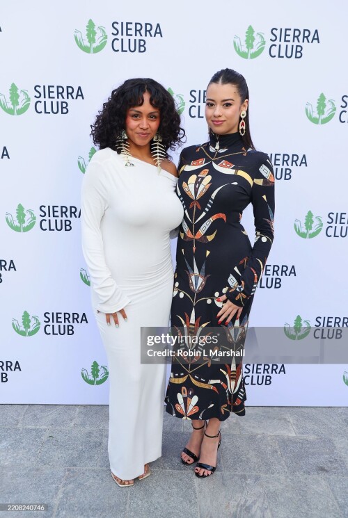 LOS ANGELES, CALIFORNIA - APRIL 02: Zoey Reyes and Amber Midthunder attend Sierra Club's 2025 Trail Blazers Ball at Skirball Cultural Center on April 02, 2025 in Los Angeles, California. (Photo by Robin L Marshall/Getty Images)