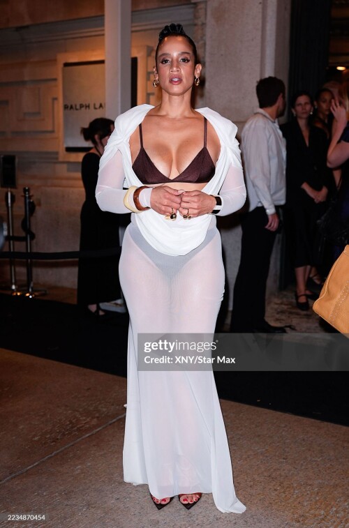 NEW YORK, NY - SEPTEMBER 13:  Dascha Polanco is seen at Ralph's Club at Hall Des Lumieres during New York Fashion Week on September 13, 2025 in New York City.  (Photo by XNY/Star Max/GC Images)