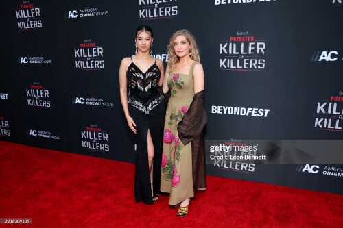 LOS ANGELES, CALIFORNIA - MAY 31: (L-R) Amber Midthunder and Lindsay LaVanchy attend the Predator: Killer of Killers launch event at Beyond Fest on May 31, 2025 in Los Angeles, California. (Photo by Leon Bennett/Getty Images for 20th Century Studios)