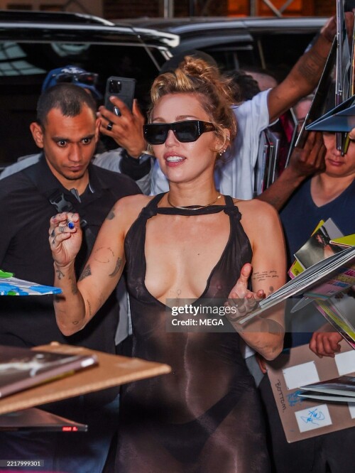 NEW YORK, NY - JUNE 4: Miley Cyrus is seen arriving at her hotel on June 4, 2025 in New York City. (Photo by MEGA/GC Images)