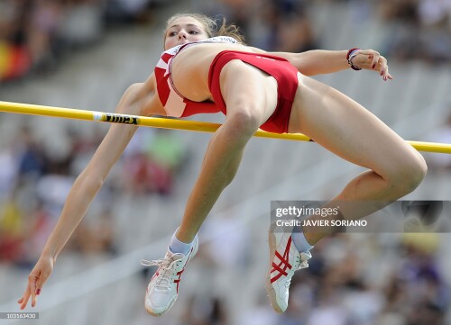 Montenegro's Marija Vukovic competes during the women's high jump qualifications at the 2010 European Athletics Championships at the Olympic Stadium in Barcelona on July 30, 2010. AFP PHOTO / JAVIER SORIANO (Photo credit should read JAVIER SORIANO/AFP via Getty Images)