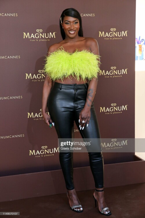 CANNES, FRANCE - MAY 16: Aya Nakamura attends the photocall for "MAGNUM x Rita Ora" during the 72nd annual Cannes Film Festival on May 16, 2019 in Cannes, France. (Photo by Gisela Schober/Getty Images)