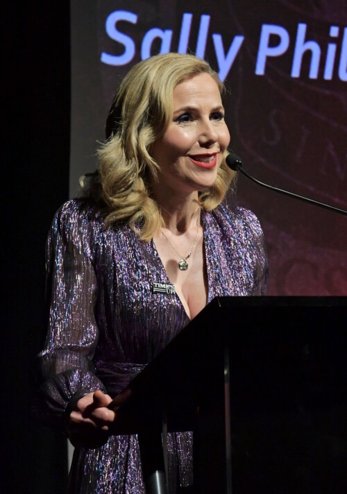 LONDON, ENGLAND - JANUARY 30:  Sally Phillips  speaks onstage at The 40th London Film Critics' Circle Award at The May Fair Hotel on January 30, 2020 in London, England.  (Photo by David M. Benett/Dave Benett/Getty Images)
