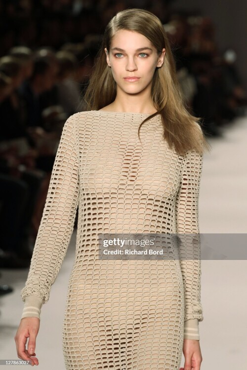 PARIS, FRANCE - OCTOBER 02:  A model walks the runway during the Akris Ready to Wear Spring / Summer 2012 show during Paris Fashion Week at Palais de Chaillot on October 2, 2011 in Paris, France.  (Photo by Richard Bord/Getty Images)