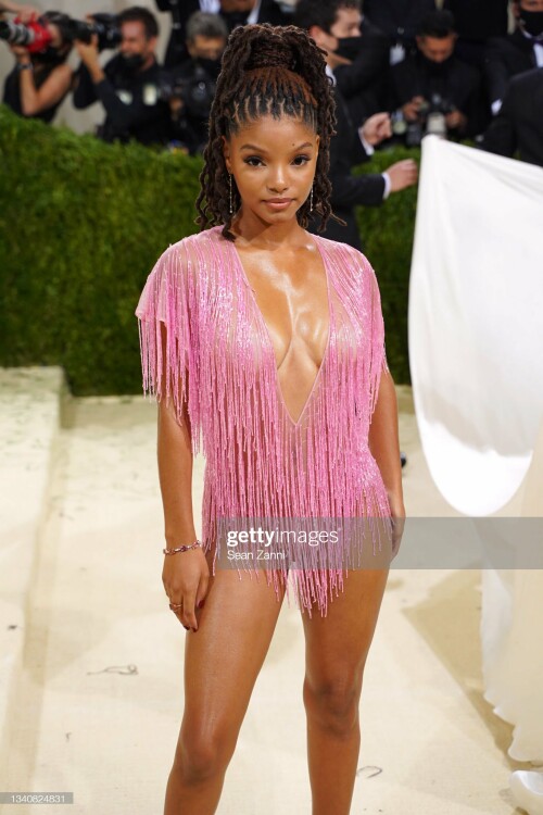 NEW YORK, NEW YORK - SEPTEMBER 13: Halle Bailey attends 2021 Costume Institute Benefit - In America: A Lexicon of Fashion at the Metropolitan Museum of Art on September 13, 2021 in New York City. (Photo by Sean Zanni/Patrick McMullan via Getty Images)