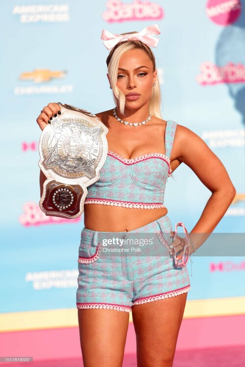 Liv Morgan at the premiere of "Barbie" held at Shrine Auditorium and Expo Hall on July 9, 2023 in Los Angeles, California. (Photo by Christopher Polk/WWD via Getty Images)
