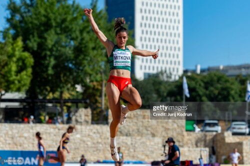 JERUSALEM, ISRAEL - AUGUST 10: Plamena Mitkova of Bulgaria competes in Women's Long Jump during European Athletics U20 Championships Jerusalem - Day Four on August 10, 2023 in Jerusalem, Israel. (Photo by Jurij Kodrun/Getty Images for European Athletics)