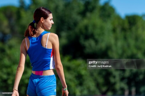 JERUSALEM, ISRAEL - AUGUST 10: Angelina Topic of Serbia competes in Women's Long Jump during European Athletics U20 Championships Jerusalem - Day Four on August 10, 2023 in Jerusalem, Israel. (Photo by Jurij Kodrun/Getty Images for European Athletics)