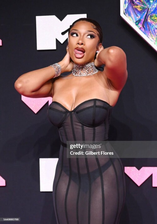 Megan Thee Stallion at the 2023 MTV Video Music Awards held at Prudential Center on September 12, 2023 in Newark, New Jersey. (Photo by Gilbert Flores/Variety via Getty Images)