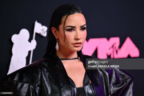 US singer-songwriter Demi Lovato arrives for the MTV Video Music Awards at the Prudential Center in Newark, New Jersey, on September 12, 2023. (Photo by ANGELA WEISS / AFP) (Photo by ANGELA WEISS/AFP via Getty Images)