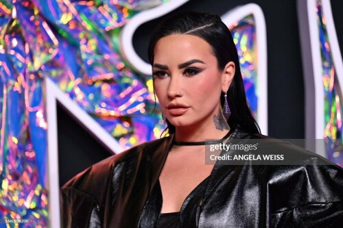 US singer-songwriter Demi Lovato arrives for the MTV Video Music Awards at the Prudential Center in Newark, New Jersey, on September 12, 2023. (Photo by ANGELA WEISS / AFP) (Photo by ANGELA WEISS/AFP via Getty Images)