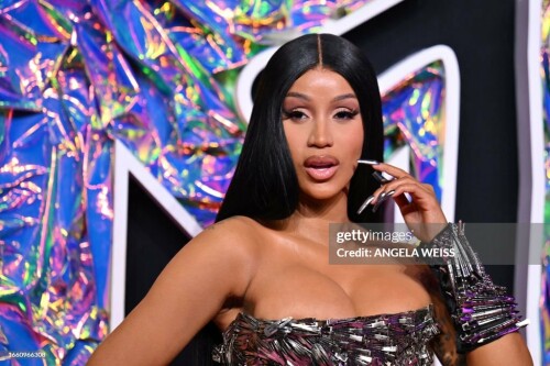 US rapper Cardi B arrives for the MTV Video Music Awards at the Prudential Center in Newark, New Jersey, on September 12, 2023. (Photo by ANGELA WEISS / AFP) (Photo by ANGELA WEISS/AFP via Getty Images)