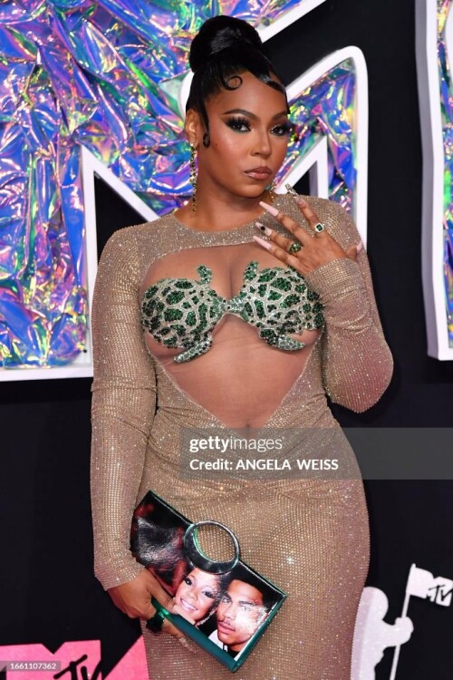 US singer Ashanti arrives for the MTV Video Music Awards at the Prudential Center in Newark, New Jersey, on September 12, 2023. (Photo by ANGELA  WEISS / AFP) (Photo by ANGELA  WEISS/AFP via Getty Images)