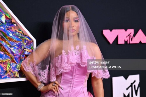 US rapper and singer Nicki Minaj arrives for the MTV Video Music Awards at the Prudential Center in Newark, New Jersey, on September 12, 2023. (Photo by ANGELA WEISS / AFP) (Photo by ANGELA WEISS/AFP via Getty Images)