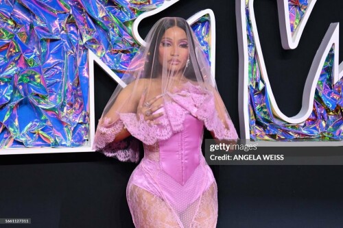 US rapper and singer Nicki Minaj arrives for the MTV Video Music Awards at the Prudential Center in Newark, New Jersey, on September 12, 2023. (Photo by ANGELA WEISS / AFP) (Photo by ANGELA WEISS/AFP via Getty Images)