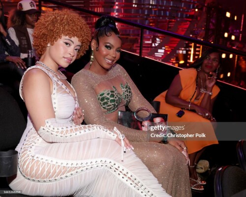 Ice Spice and Ashanti at the 2023 MTV Video Music Awards held at Prudential Center on September 12, 2023 in Newark, New Jersey. (Photo by Christopher Polk/Variety via Getty Images)