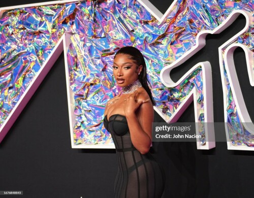 NEWARK, NEW JERSEY - SEPTEMBER 12: Megan Thee Stallion attends the MTV Music Video Awards at the Prudential Center on September 12, 2023 in Newark, New Jersey. (Photo by John Nacion/WireImage)