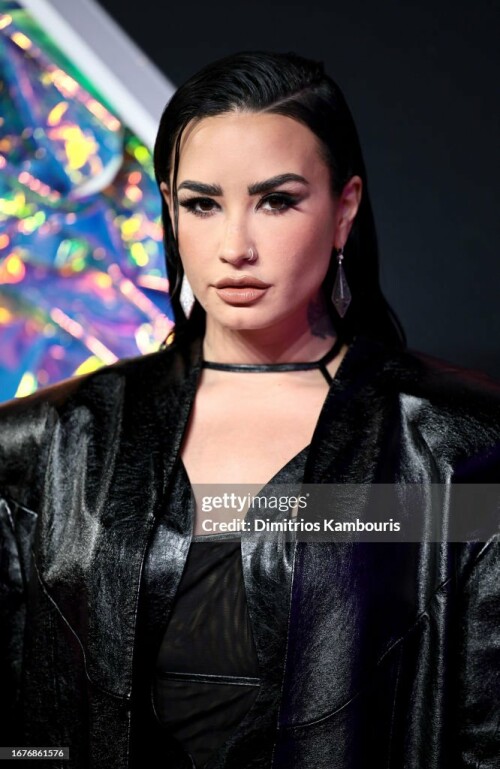 NEWARK, NEW JERSEY - SEPTEMBER 12: Demi Lovato attends the 2023 MTV Video Music Awards at the Prudential Center on September 12, 2023 in Newark, New Jersey. (Photo by Dimitrios Kambouris/Getty Images)