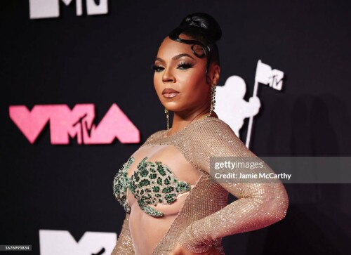 NEWARK, NEW JERSEY - SEPTEMBER 12: Ashanti attends the 2023 MTV Video Music Awards at the Prudential Center on September 12, 2023 in Newark, New Jersey. (Photo by Jamie McCarthy/WireImage)