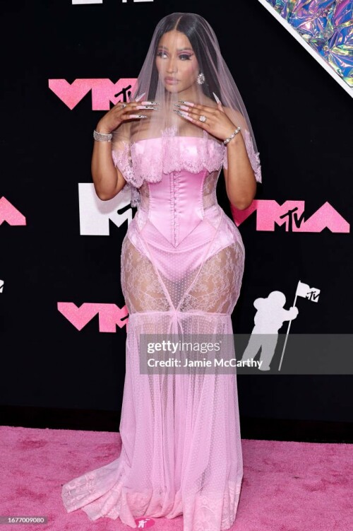 NEWARK, NEW JERSEY - SEPTEMBER 12: Nicki Minaj attends the 2023 MTV Video Music Awards at the Prudential Center on September 12, 2023 in Newark, New Jersey. (Photo by Jamie McCarthy/WireImage)