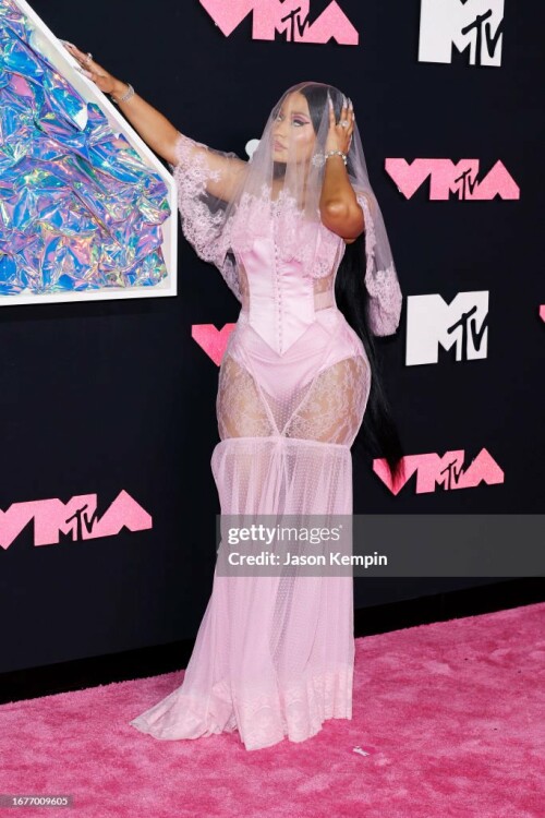 NEWARK, NEW JERSEY - SEPTEMBER 12: Nicki Minaj attends the 2023 MTV Video Music Awards at Prudential Center on September 12, 2023 in Newark, New Jersey. (Photo by Jason Kempin/Getty Images for MTV)