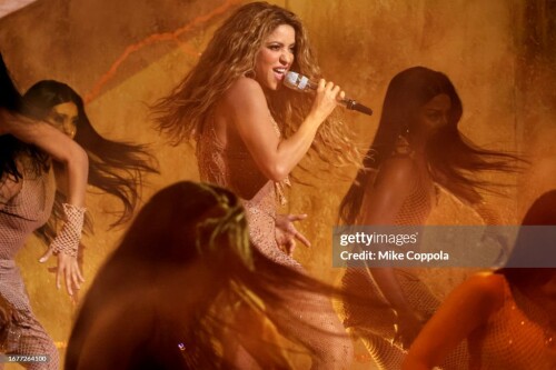 NEWARK, NEW JERSEY - SEPTEMBER 12: Shakira performs onstage during the 2023 MTV Video Music Awards at Prudential Center on September 12, 2023 in Newark, New Jersey. (Photo by Mike Coppola/Getty Images for MTV)