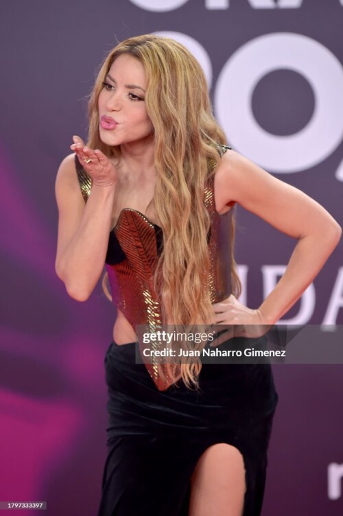 SEVILLE, SPAIN - NOVEMBER 16: Shakira attends the 24th Annual Latin GRAMMY Awards at FIBES Conference and Exhibition Centre on November 16, 2023 in Seville, Spain. (Photo by Juan Naharro Gimenez/Getty Images)