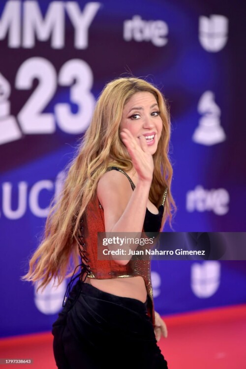 SEVILLE, SPAIN - NOVEMBER 16: Shakira attends the 24th Annual Latin GRAMMY Awards at FIBES Conference and Exhibition Centre on November 16, 2023 in Seville, Spain. (Photo by Juan Naharro Gimenez/Getty Images)