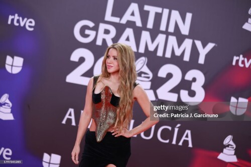 SEVILLE, SPAIN - NOVEMBER 16: Shakira attends the 24th Annual Latin GRAMMY Awards at FIBES Conference and Exhibition Centre on November 16, 2023 in Seville, Spain. (Photo by Patricia J. Garcinuno/WireImage)