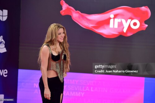 SEVILLE, SPAIN - NOVEMBER 16: Shakira attends the 24th Annual Latin GRAMMY Awards at FIBES Conference and Exhibition Centre on November 16, 2023 in Seville, Spain. (Photo by Juan Naharro Gimenez/Getty Images)