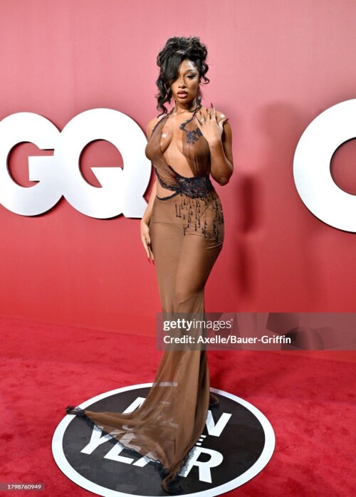 LOS ANGELES, CALIFORNIA - NOVEMBER 16: Megan Thee Stallion attends the 2023 GQ Men of the Year at Bar Marmont on November 16, 2023 in Los Angeles, California. (Photo by Axelle/Bauer-Griffin/FilmMagic)