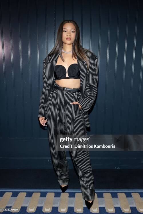 NEW YORK, NEW YORK - NOVEMBER 29: Storm Reid attends the 2023 Footwear News Achievement Awards at Cipriani South Street on November 29, 2023 in New York City. (Photo by Dimitrios Kambouris/Footwear News via Getty Images)