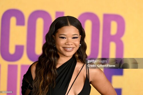 Storm Reid at the premiere of "The Color Purple" held at The Academy Museum on December 6, 2023 in Los Angeles, California. (Photo by Gilbert Flores/Variety via Getty Images)