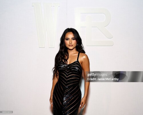 MIAMI BEACH, FLORIDA - DECEMBER 07: Becky G attends W Magazine And Ralph Lauren's Art Basel Celebration on December 07, 2023 in Miami Beach, Florida. (Photo by Jamie McCarthy/Getty Images for W Magazine)