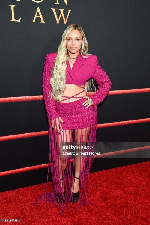 Liv Morgan at the Los Angeles premiere of "The Iron Claw" held at DGA Theater on December 11, 2023 in Los Angeles, California. (Photo by Gilbert Flores/Variety via Getty Images)
